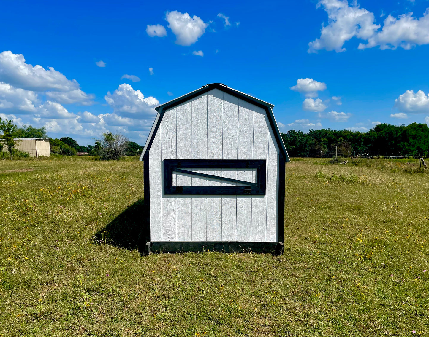 Modern Farmhouse Chicken Coop – 6x6 Henhouse with 6x9 Run (Black & White)